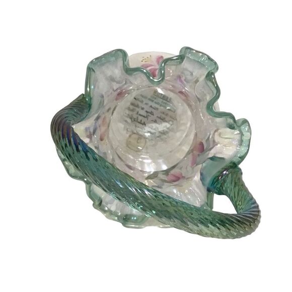Fenton 90th Anniversary Azalea Spiral Optic Basket - Picture 7 of 7